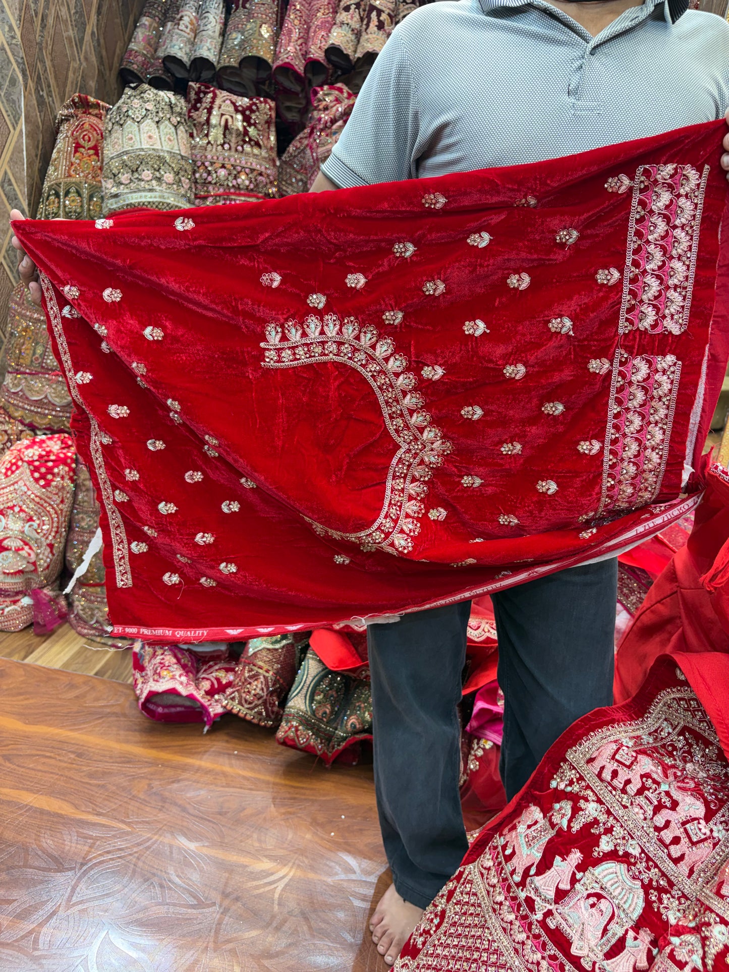 Red Doli Barat Ball Bridal Lehenga