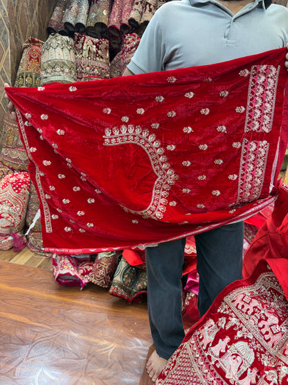 Red Doli Barat Ball Bridal Lehenga