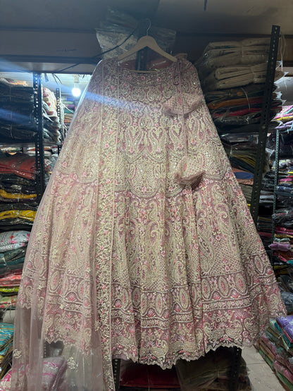 Charming pink crop top Lehenga