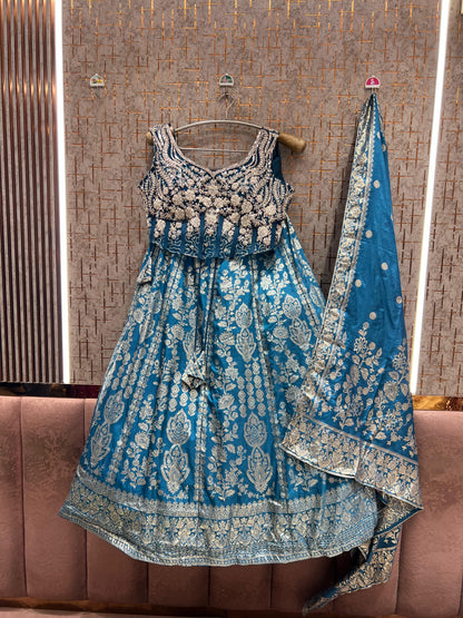 pink crop top Lehenga