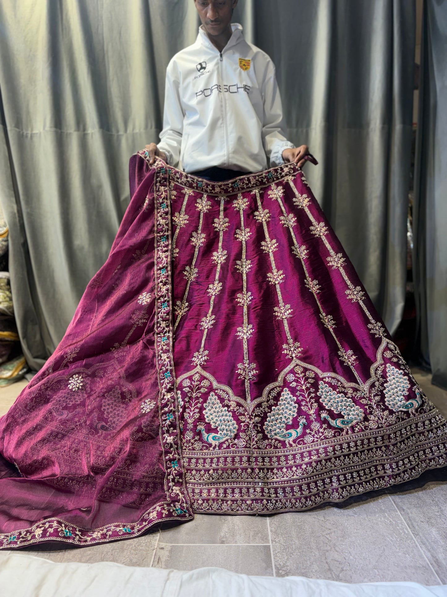 Good looking Peacock Purple Lehenga
