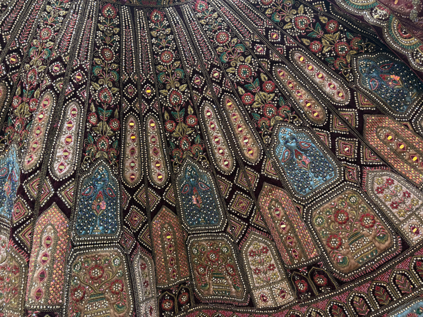 Royal maroon bridal Lehenga happy customer