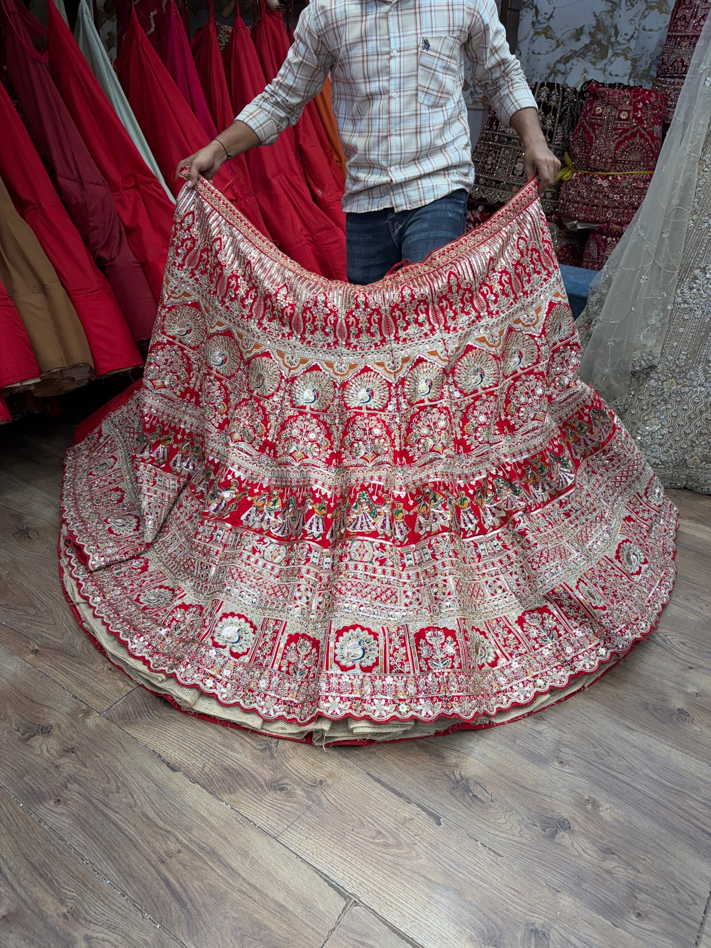 Rani Pink Peacock Bridal Lehenga