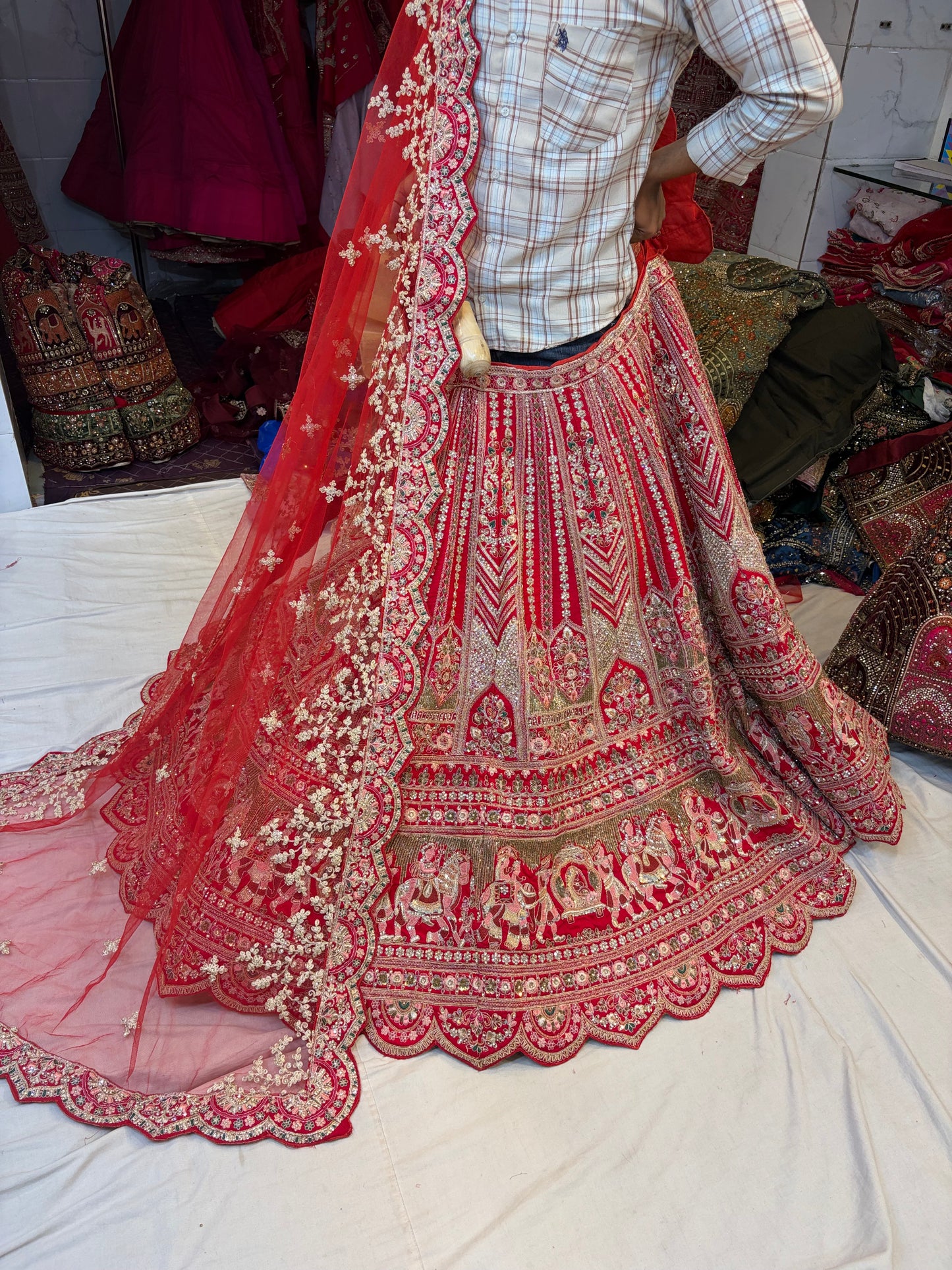 Rani pink Doli Barat Bridal Lehenga