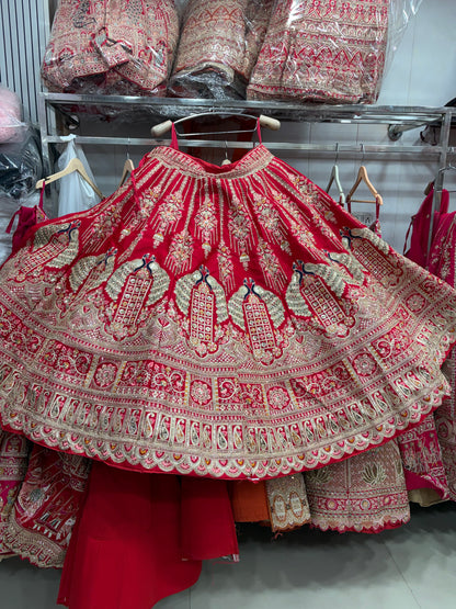 Rani pink peacock Bridal Lehenga