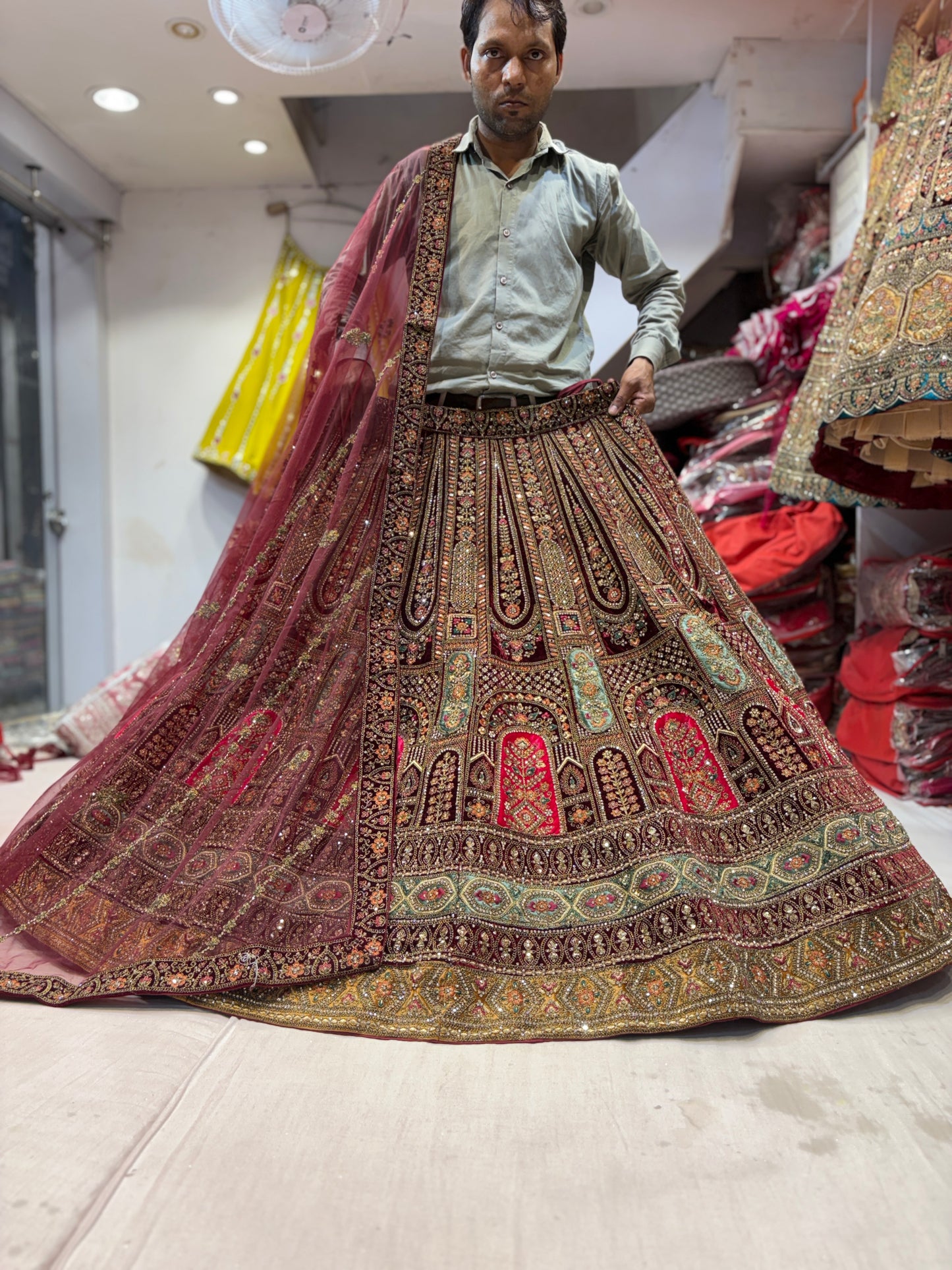 Astonishing maroon bridal Lehenga