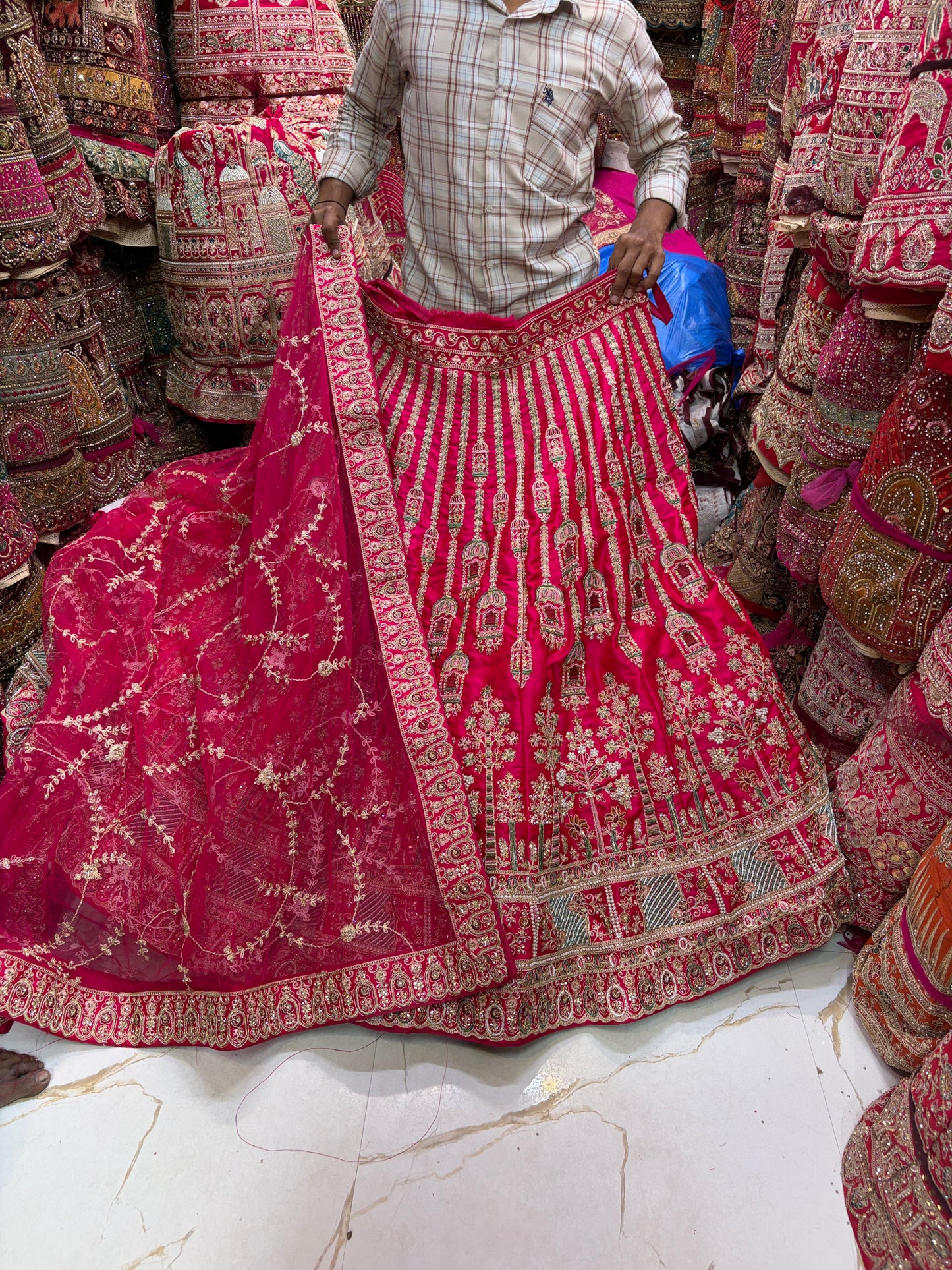 Rani Pink bridal Lehenga