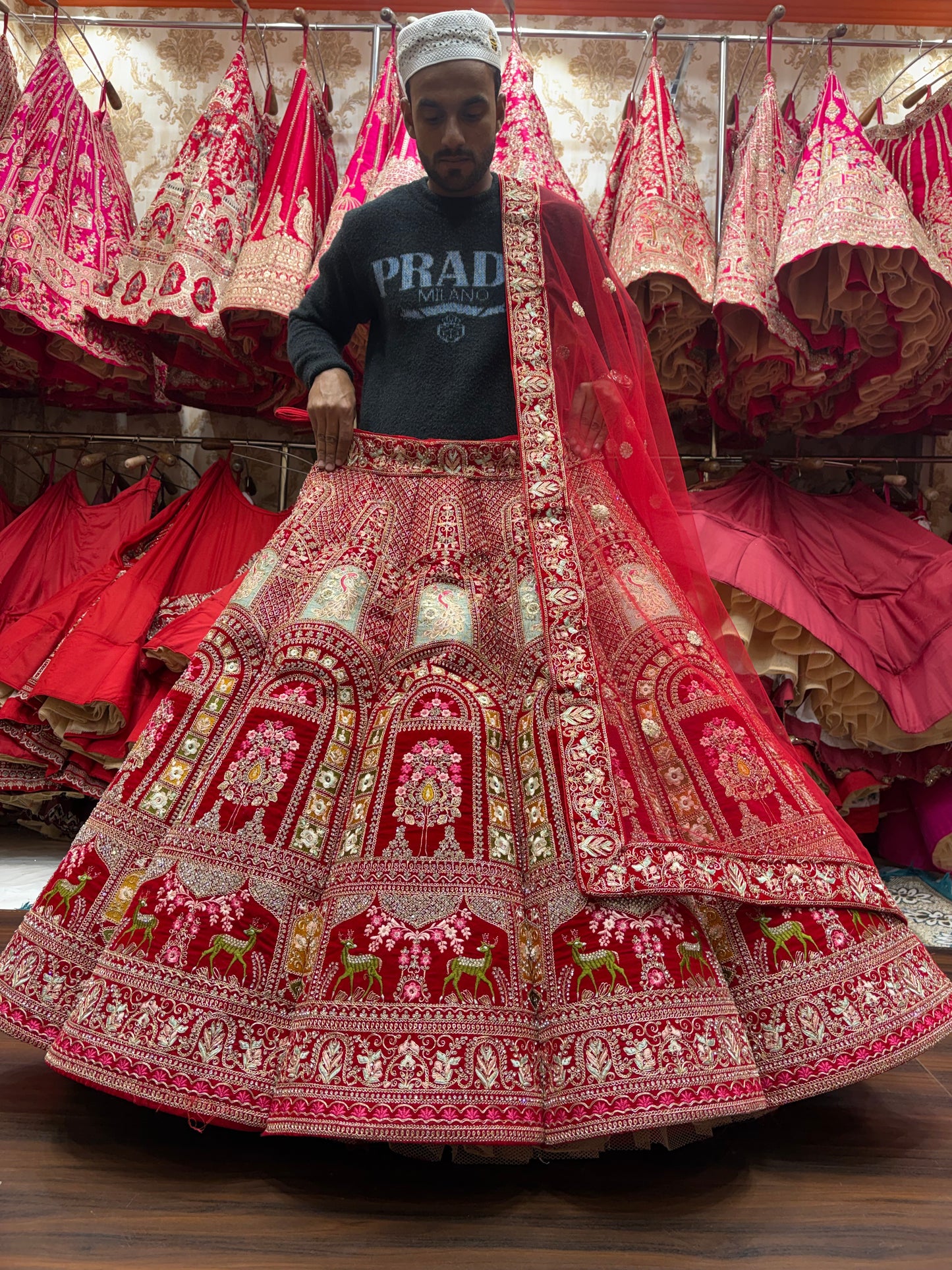 Awesome Red Ball bridal Lehenga