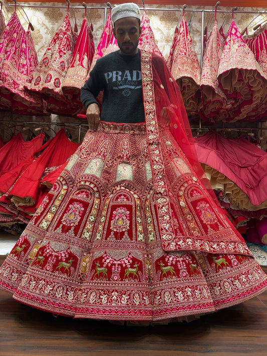 Awesome Red Ball bridal Lehenga