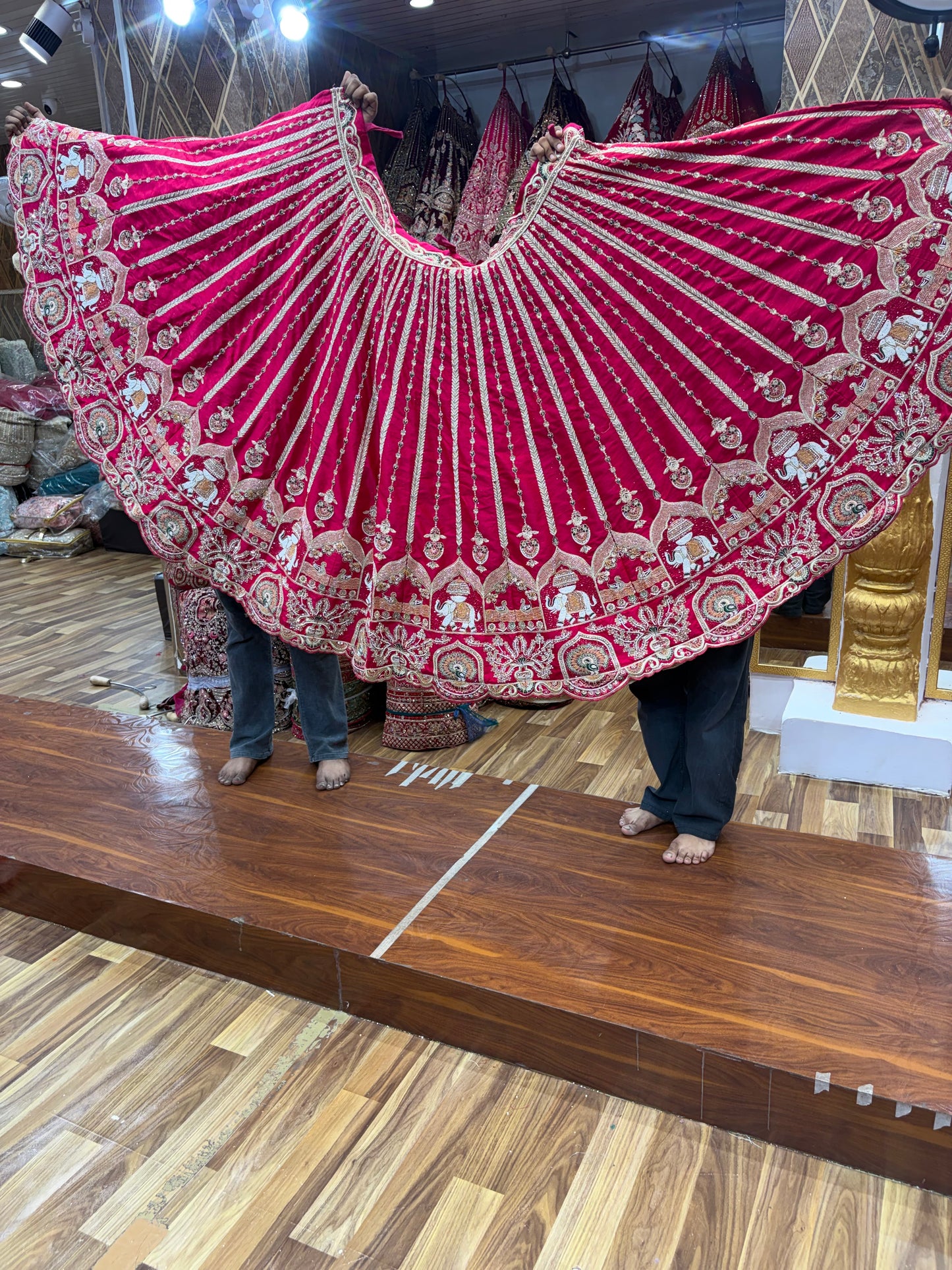 Rani Pink Designer handwork Bridal Lehenga - Shopping World
