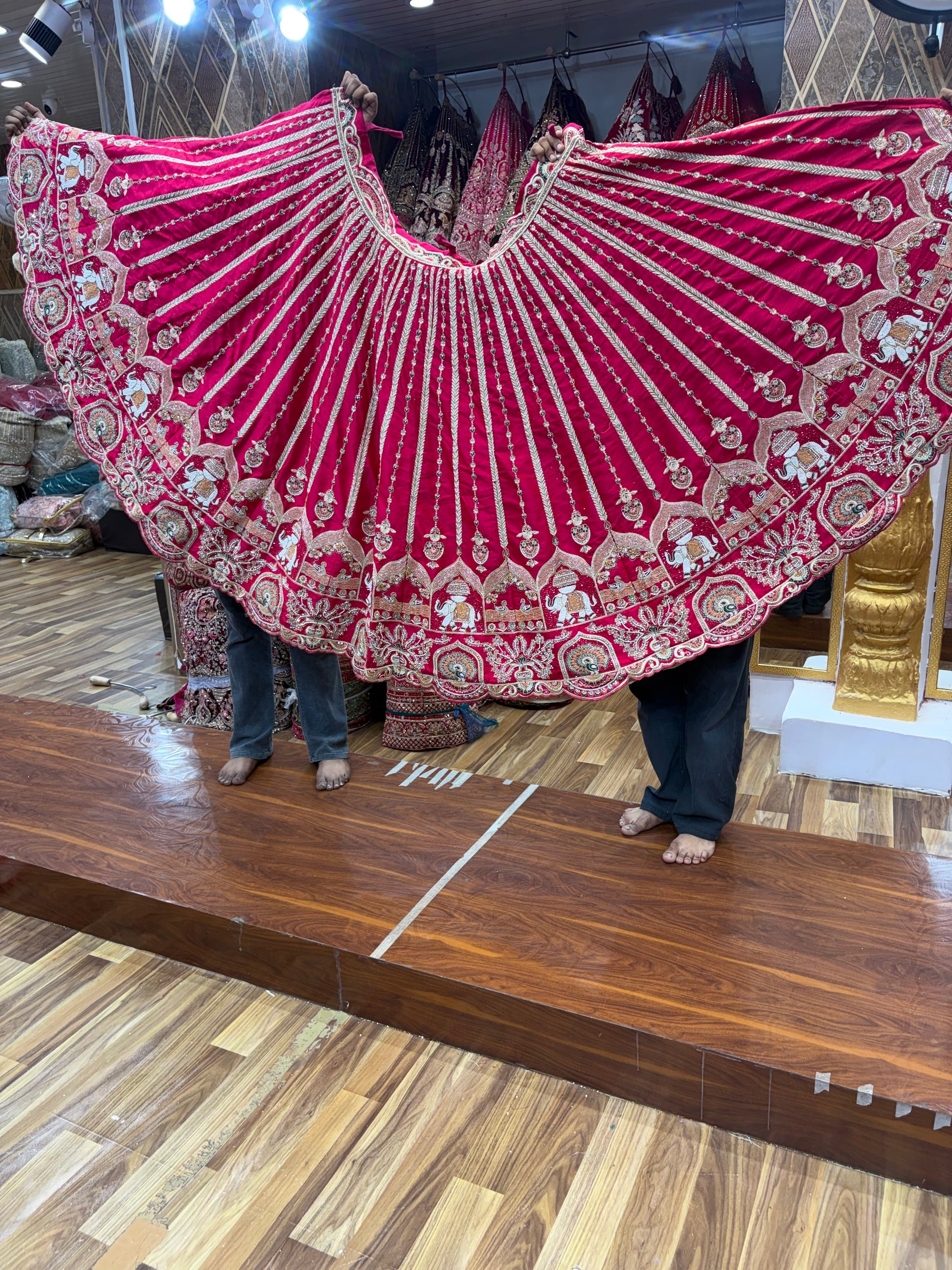 Rani Pink Designer handwork Bridal Lehenga - Shopping World