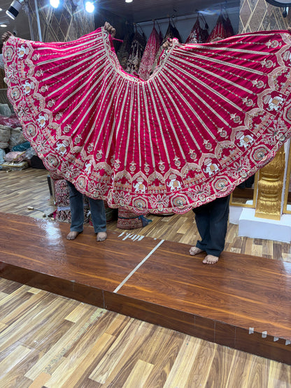 Rani Pink Designer handwork Bridal Lehenga - Shopping World