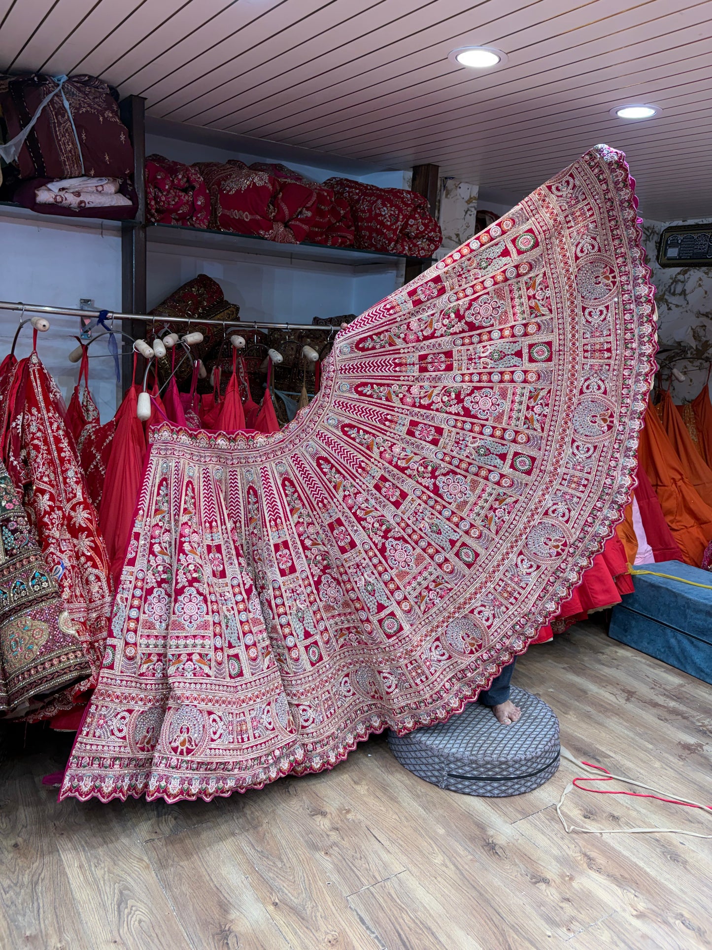 Rani pink Peacock Bridal Lehenga