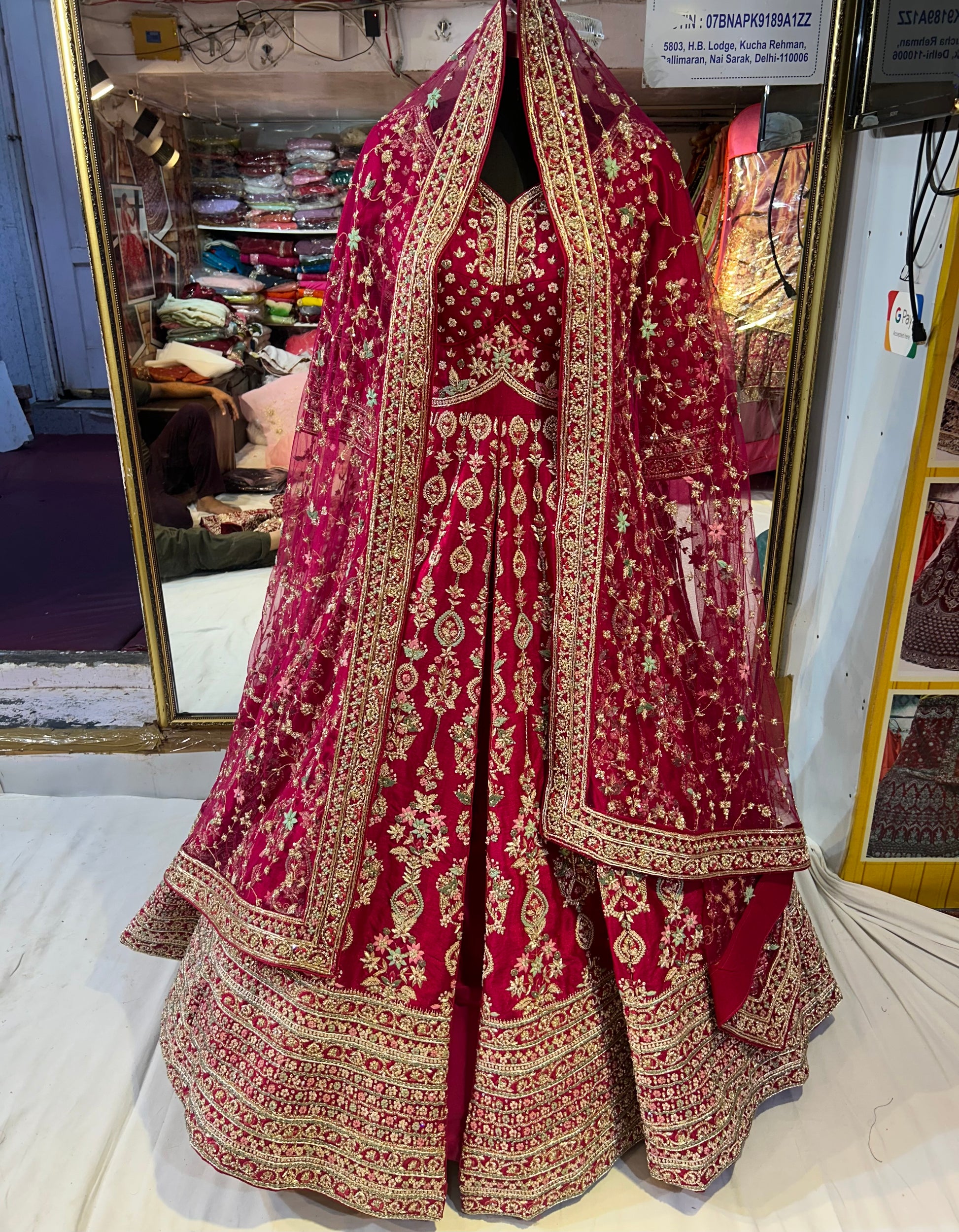 Red Heavy Pure handwork bridal Lehenga