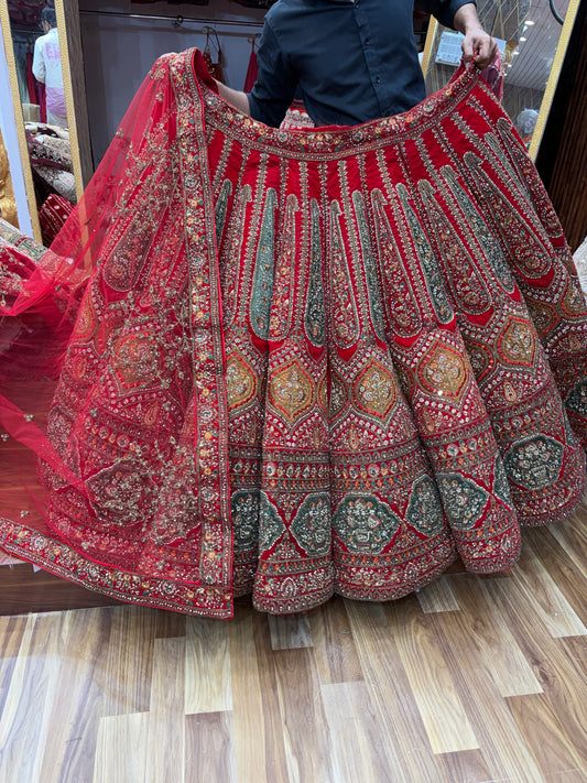 Red Ball Bridal Lehenga