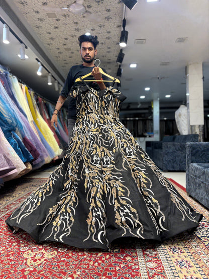 Pleasing black ball gown