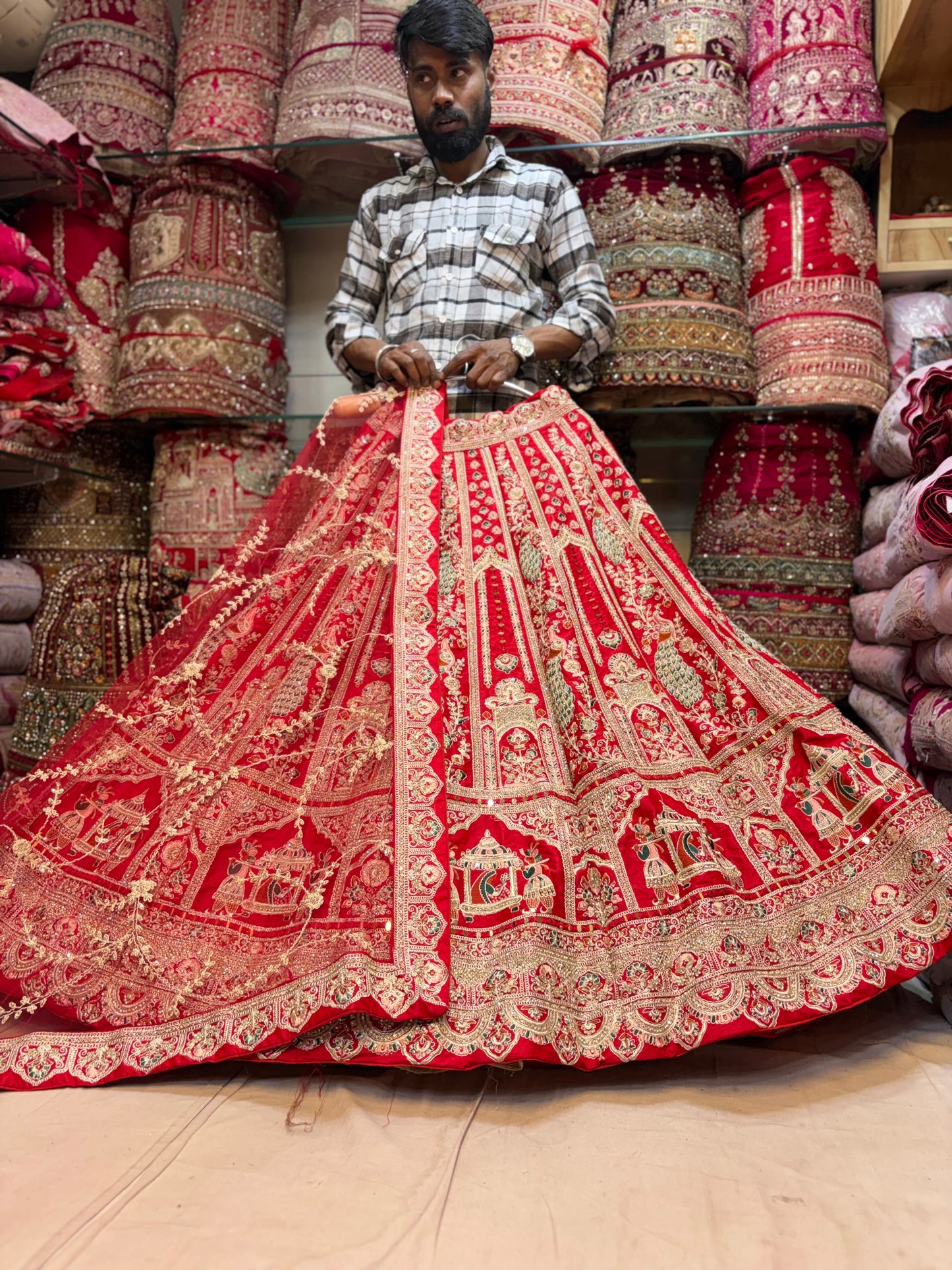 Rani pink Doli Barat Bridal Lehenga