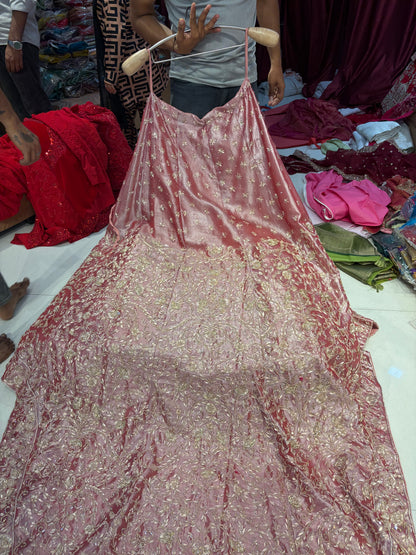 Pink peplum long Dress Farshi Gaharara Dress Special