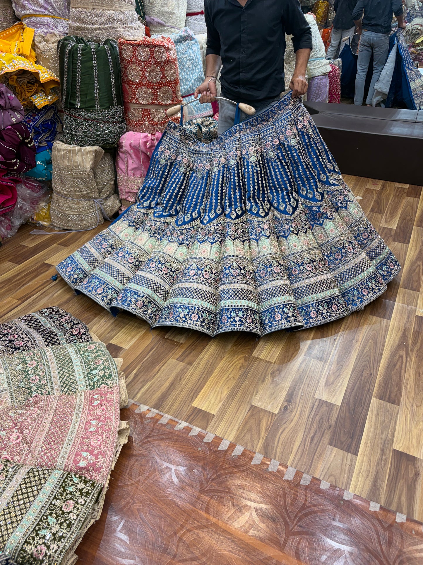 Rust orange Jhumka Ball Lehenga