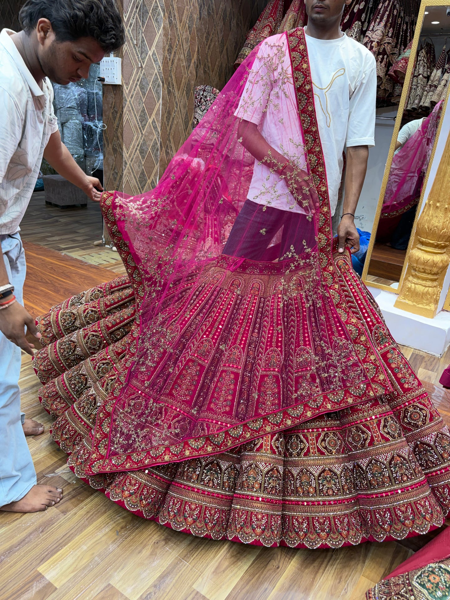 Rani Pink Ball Bridal Lehenga