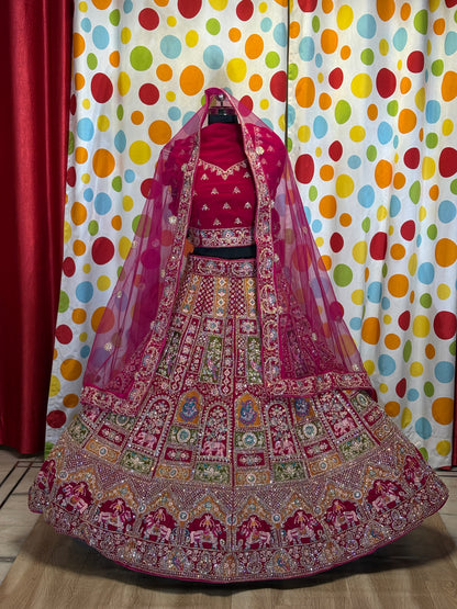 Stunning red rani Rajwada bridal Lehenga