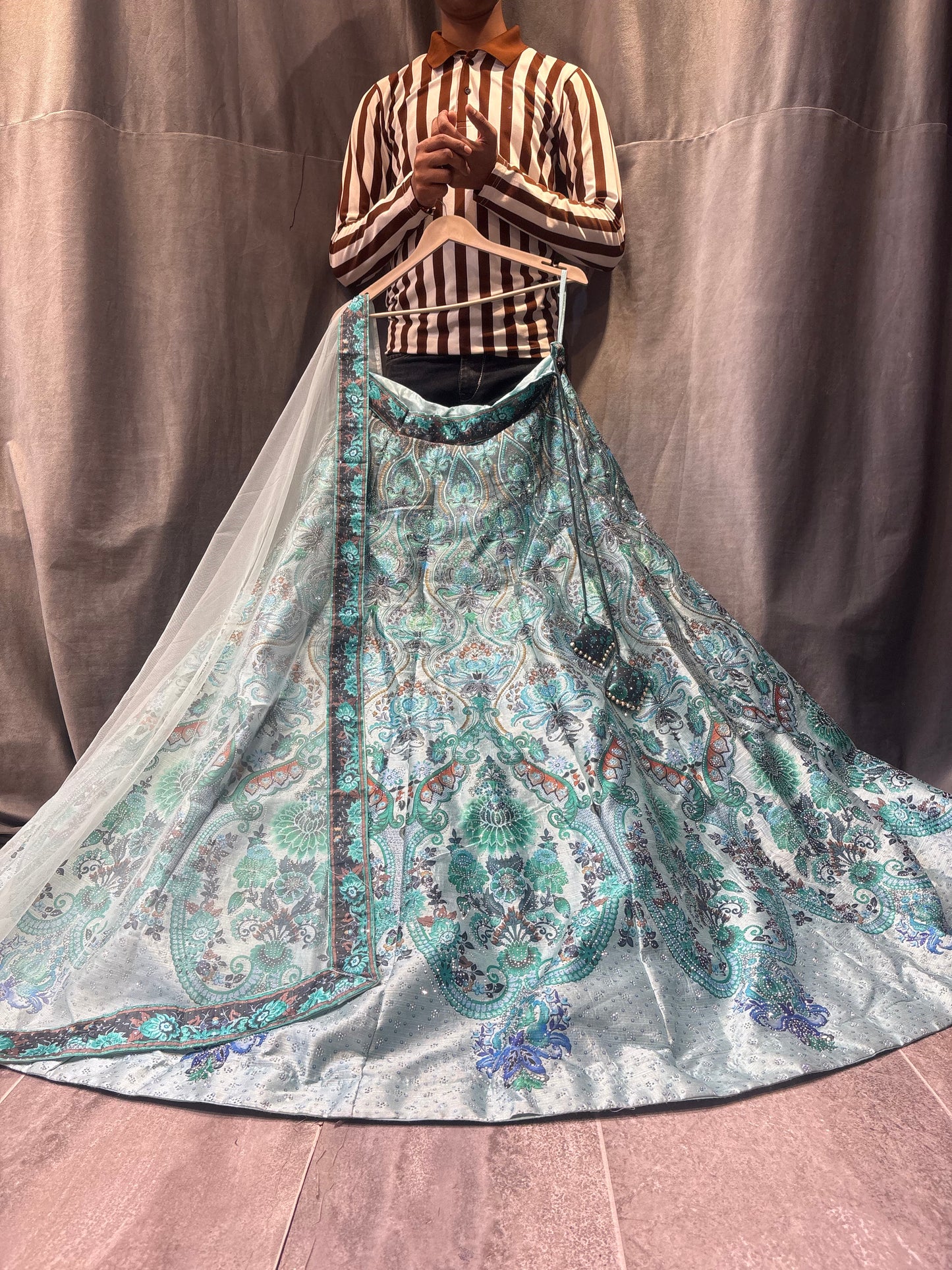 Lavishing blue Crop Top Lehenga