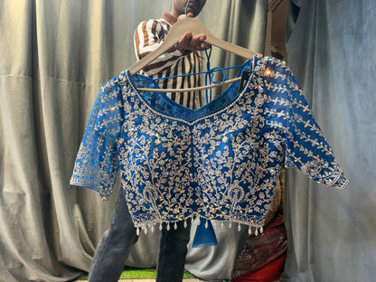 Majestic blue Crop Top Lehenga