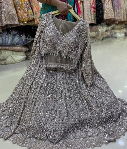 Rust Crop Top Lehenga - Shopping World