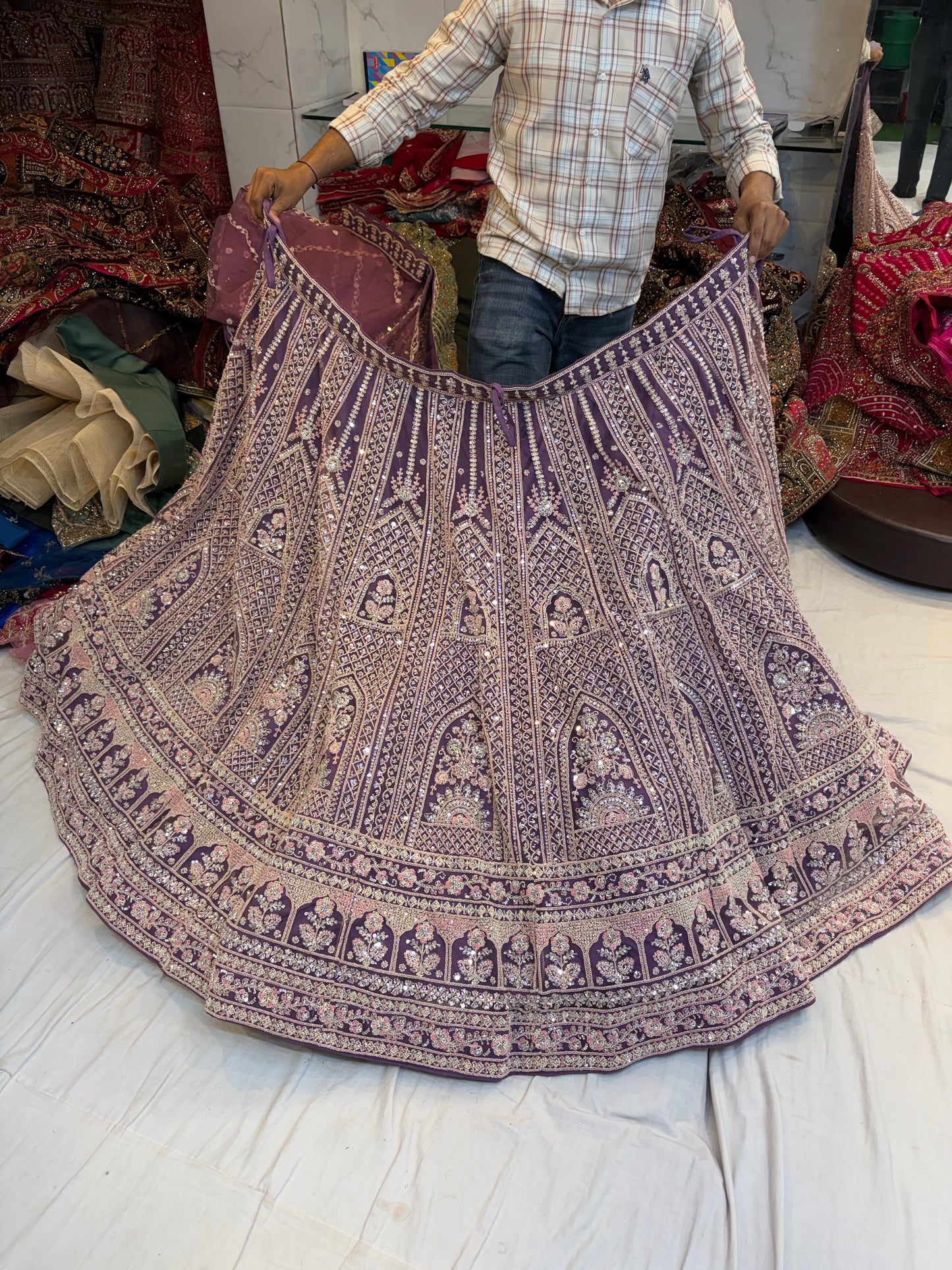 Beige Golden Lehenga