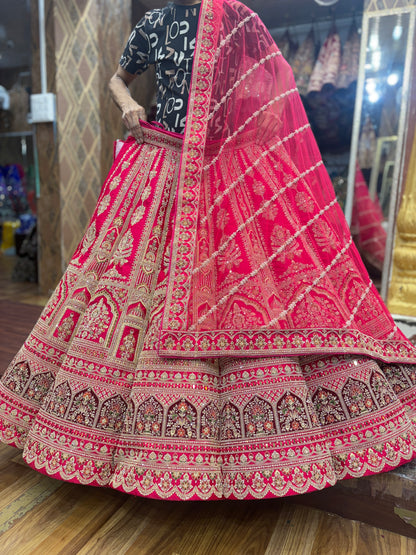 Astonishing red Ball bridal Lehenga