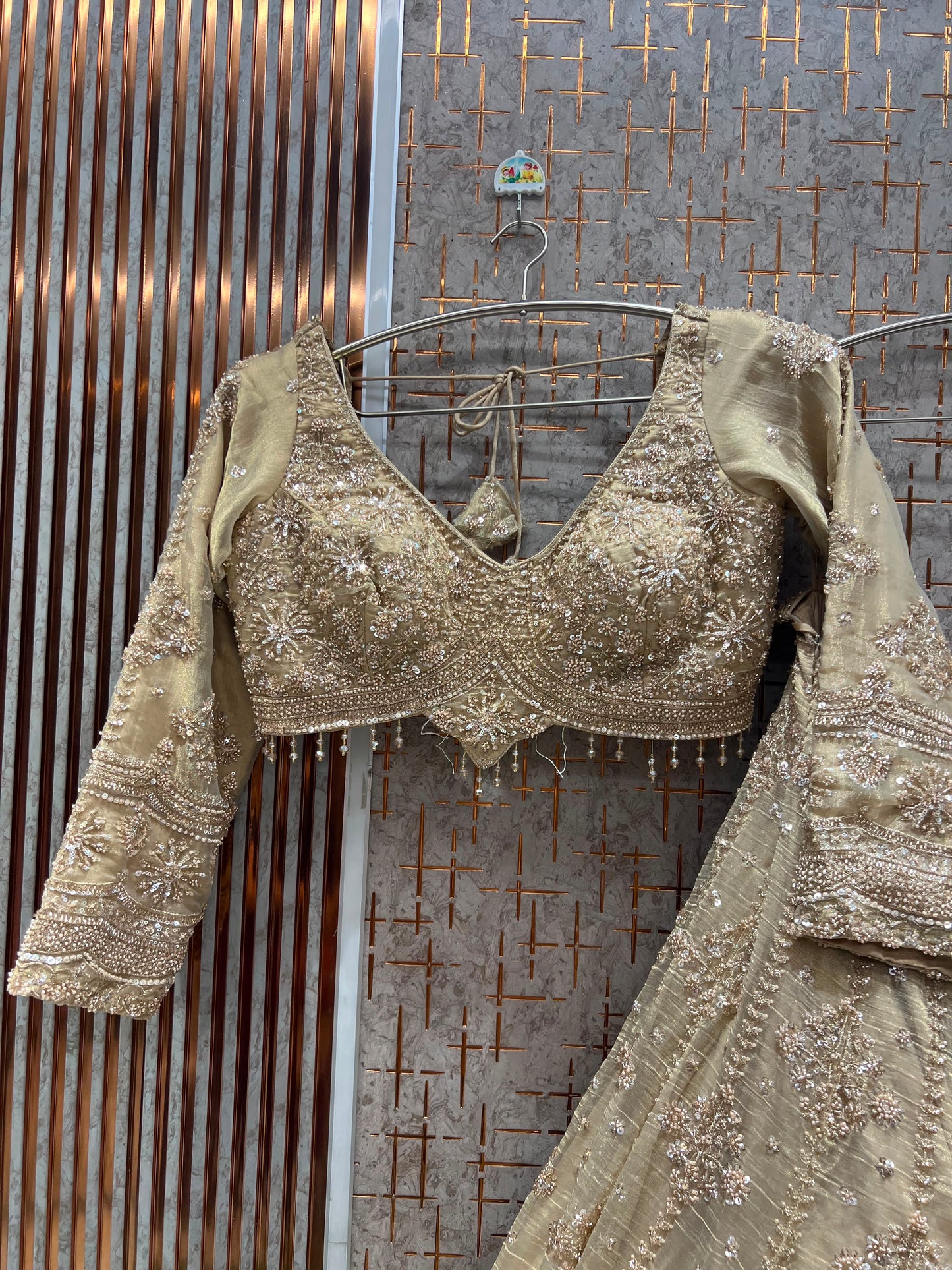 Pink Designer Crop Top Lehenga