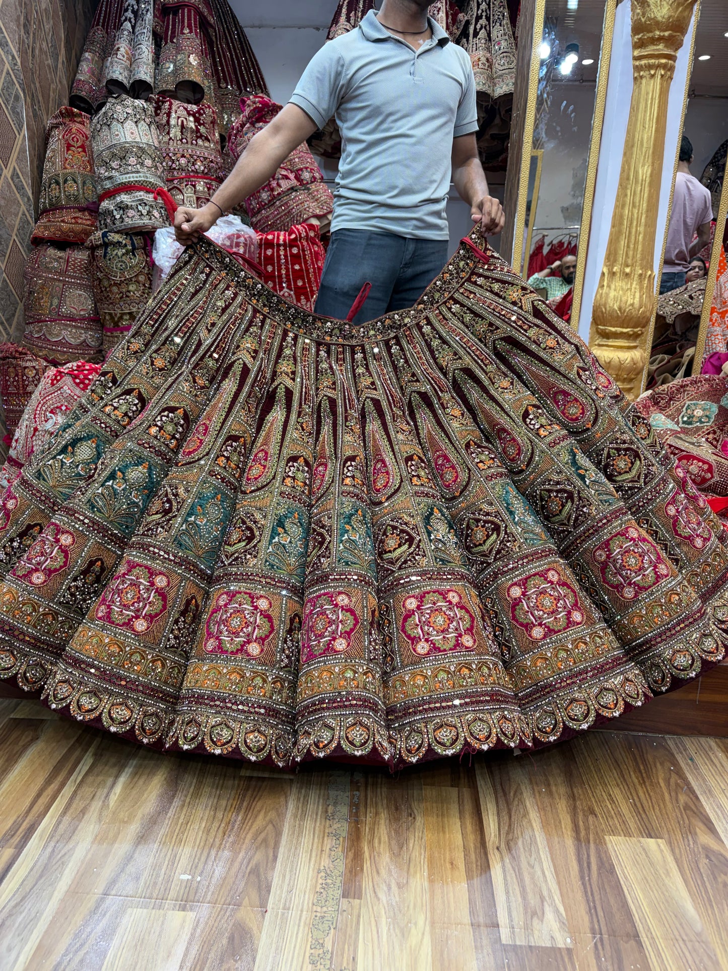 Maroon Heavy Ball Bridal Lehenga