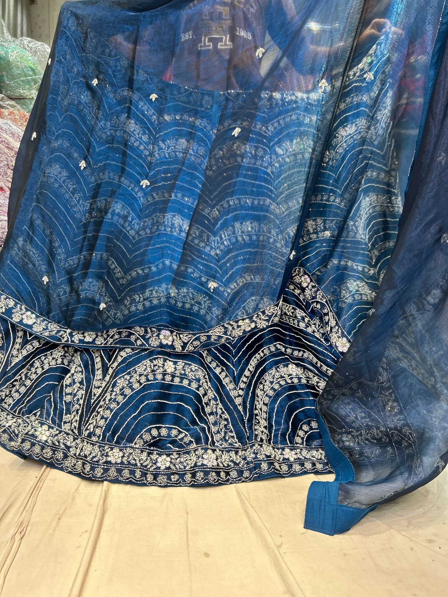 Good looking blue partywear lehenga