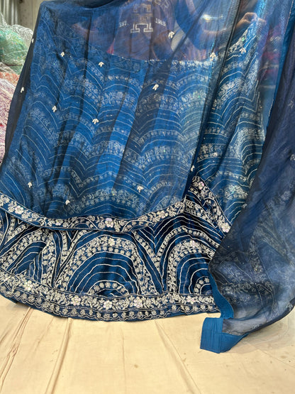 Good looking blue partywear lehenga
