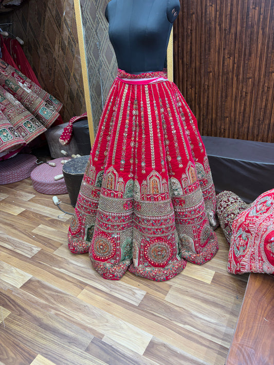 Heavy Rani Pink Ball Bridal Lehenga