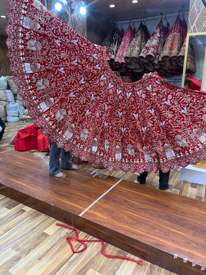 Maroon Peacock Ball Bridal Lehenga