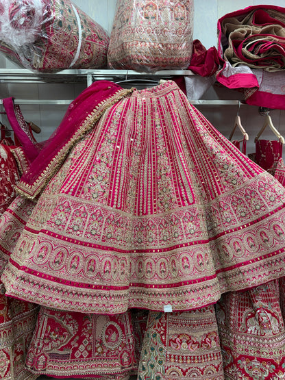 Rani pink Bridal Lehenga