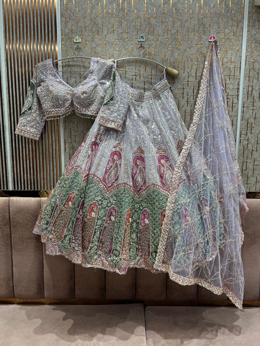 Lavender crop top Lehenga