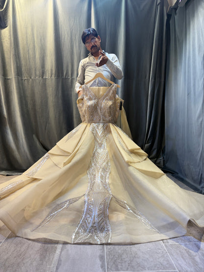 Good looking golden yellow gown