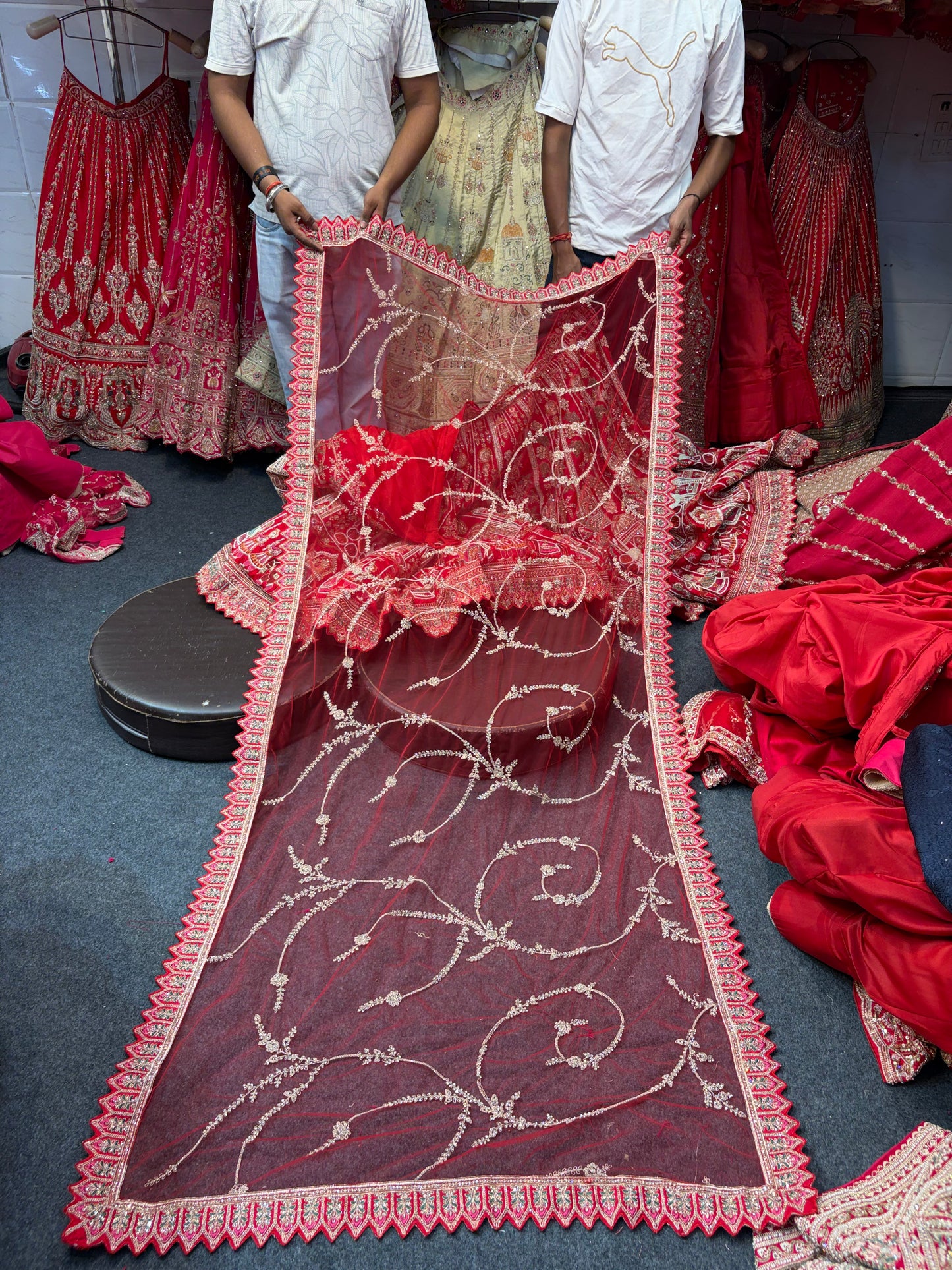 Rani Pink Peacock Designer Bridal Lehenga