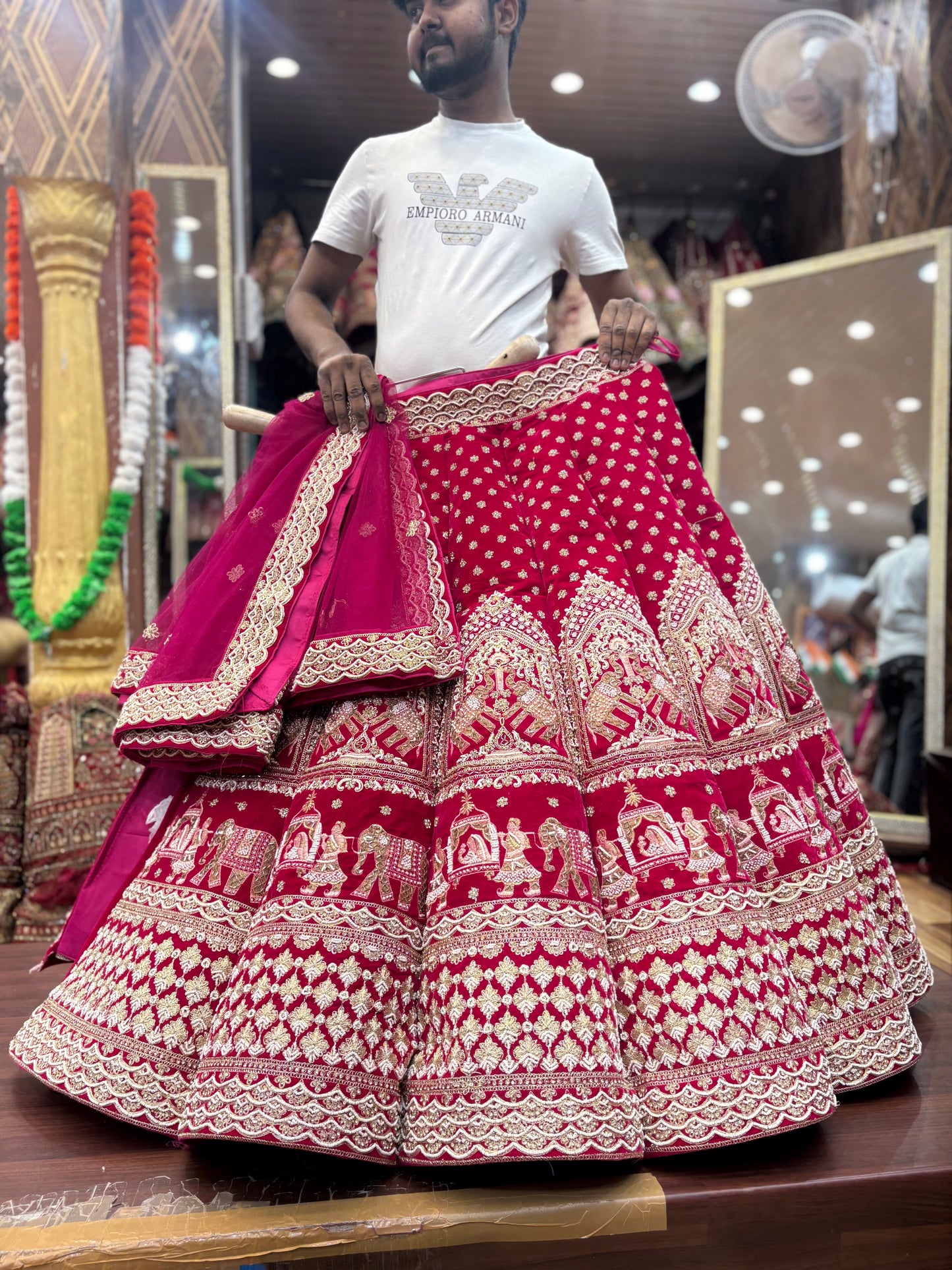 Designer Red Doli Barat Ball bridal Lehenga