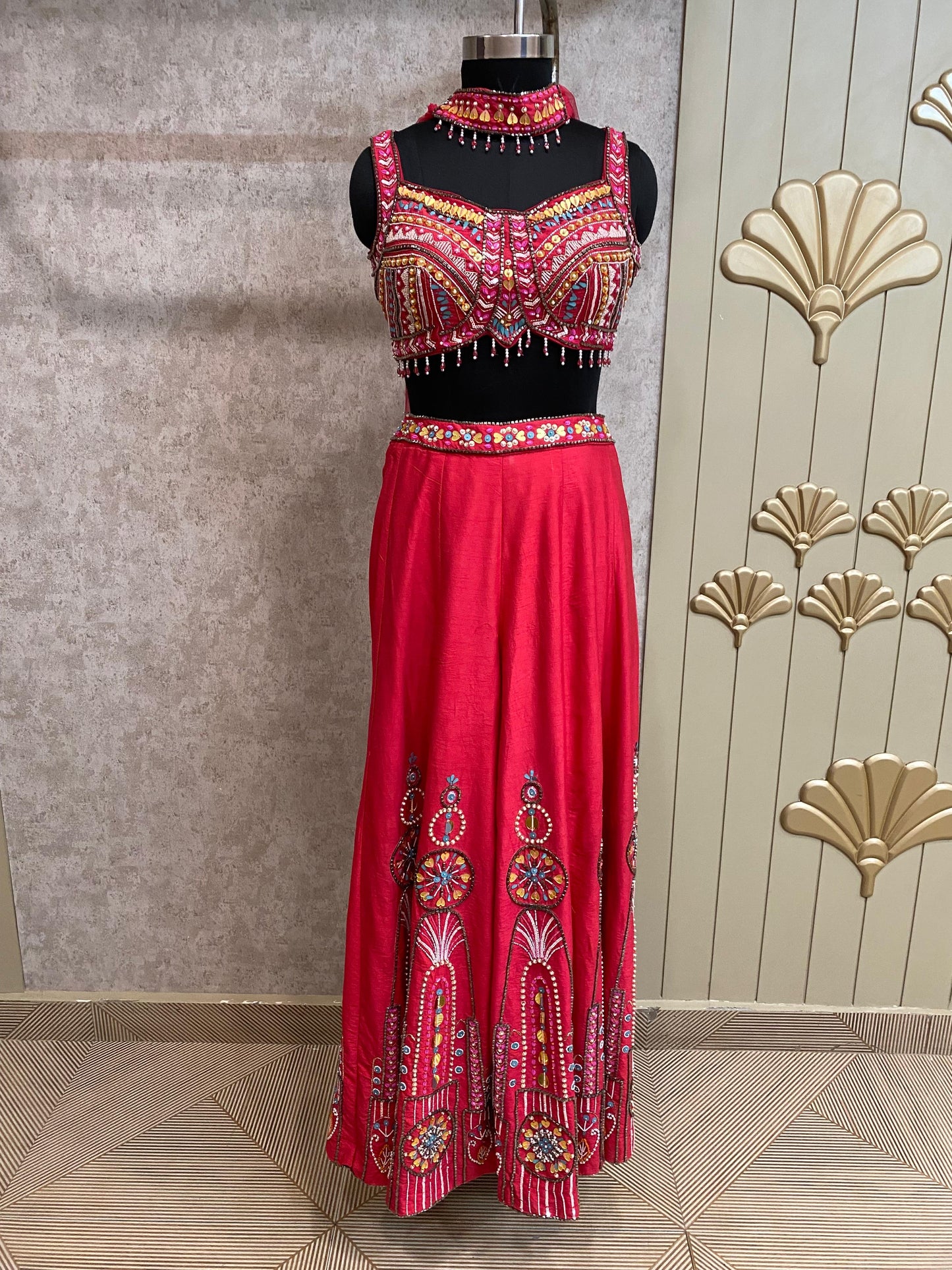 Blue Long Sharara Suit Dress Material