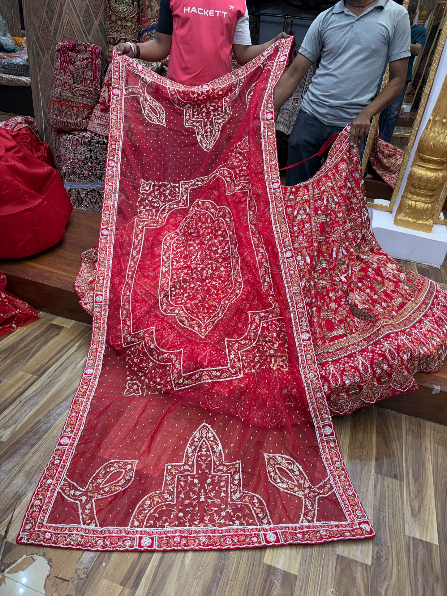 Rani Pink Peacock Designer Bridal Lehenga - Shopping World