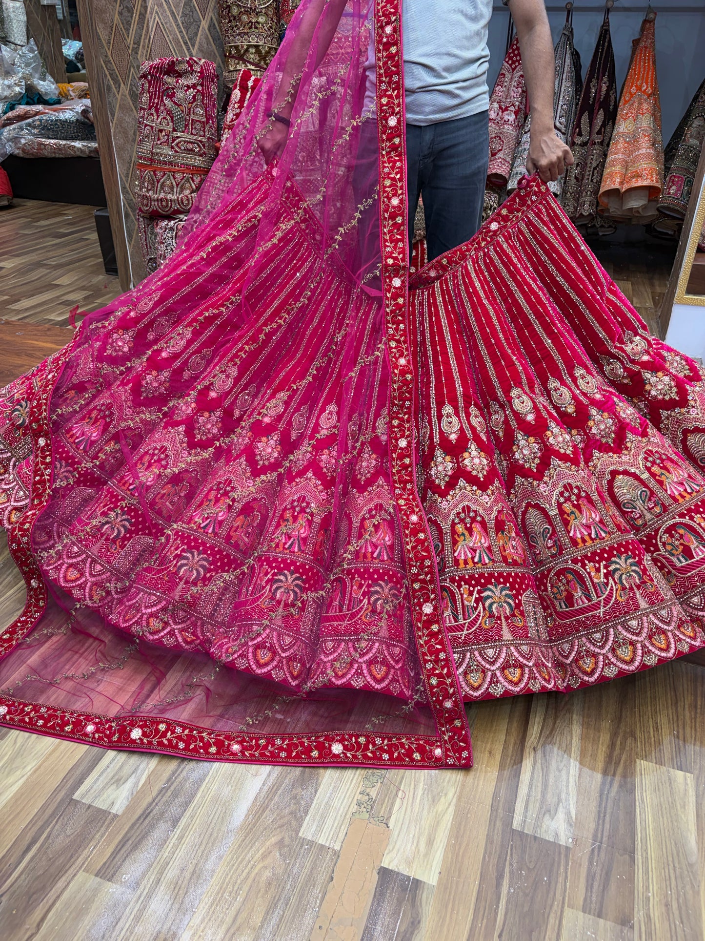 Rani Pink Ball Bridal Lehengaa