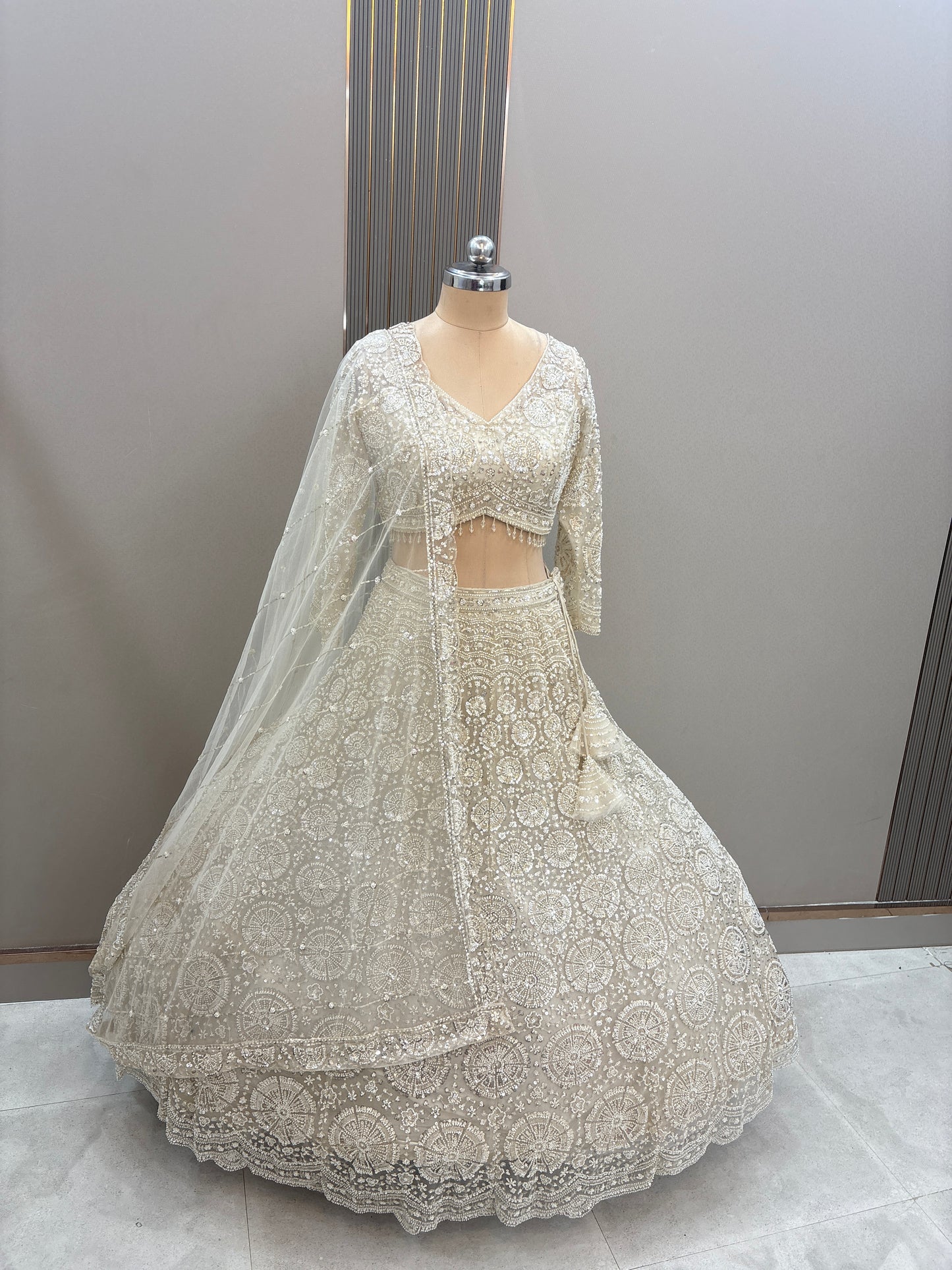 Gorgeous Cherry red on red Monotone Crop top Lehenga