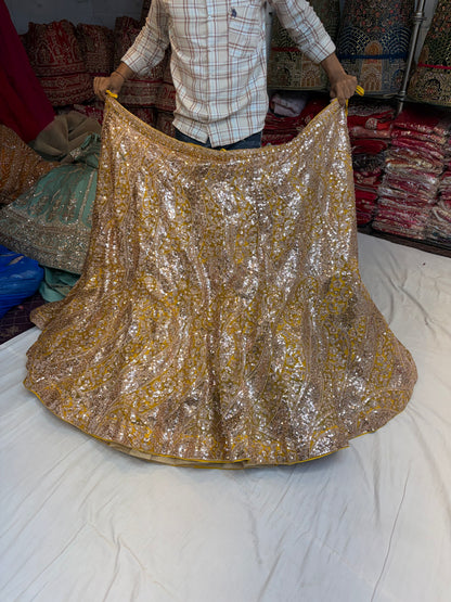 Yellow Haldi Mehendi Designer Lehenga