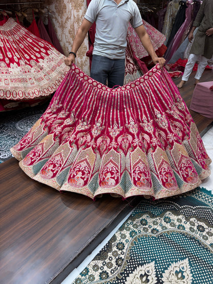 Maroon Peacock Ball Bridal Lehenga