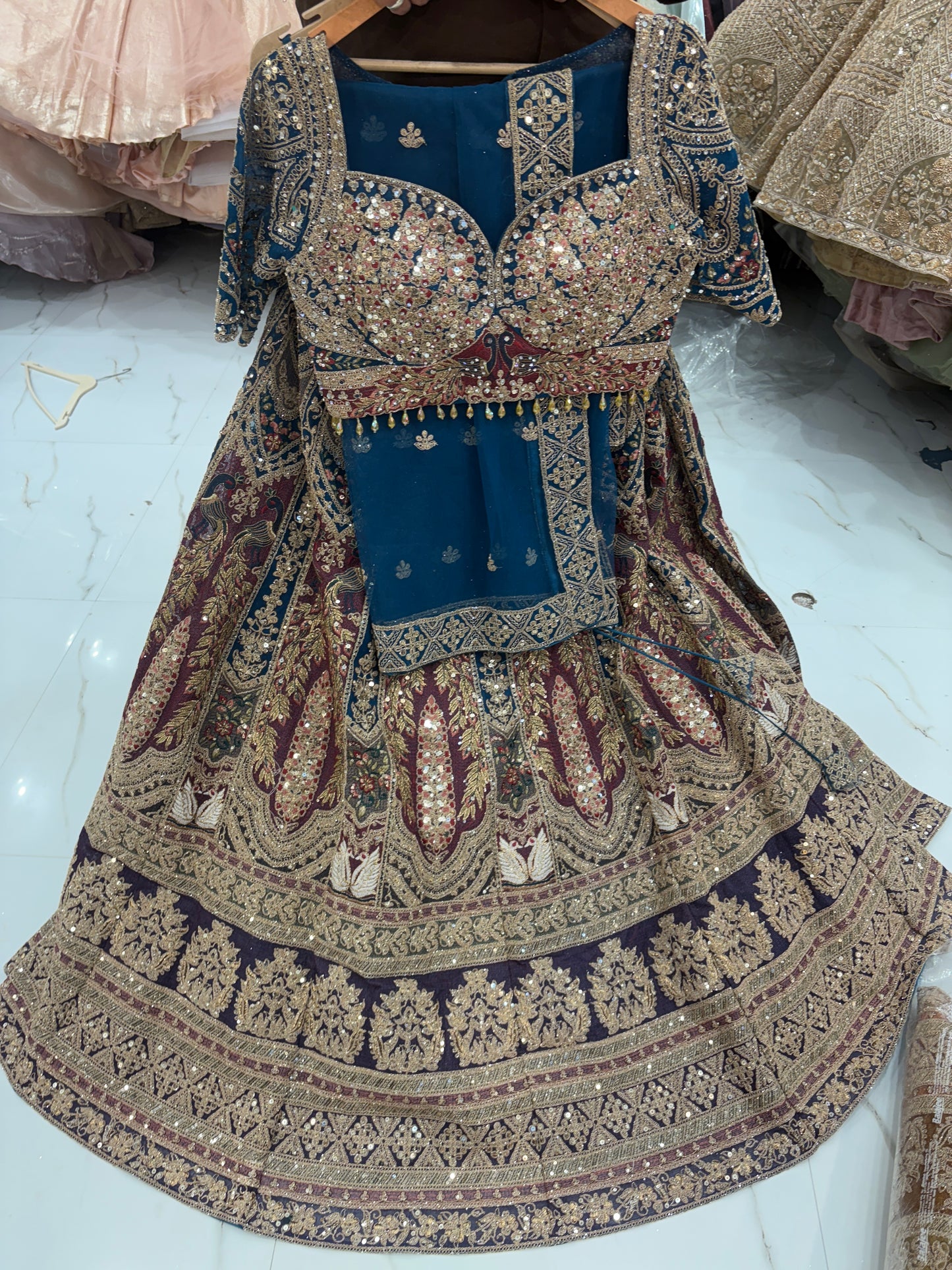 Something Different maroon peach Double Duptta Lehenga Happy Customer