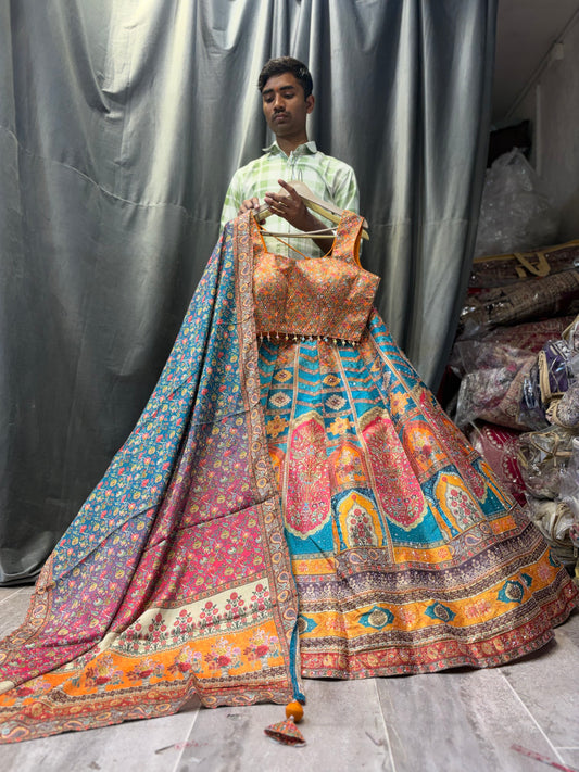 Mustard Crop Top Lehenga