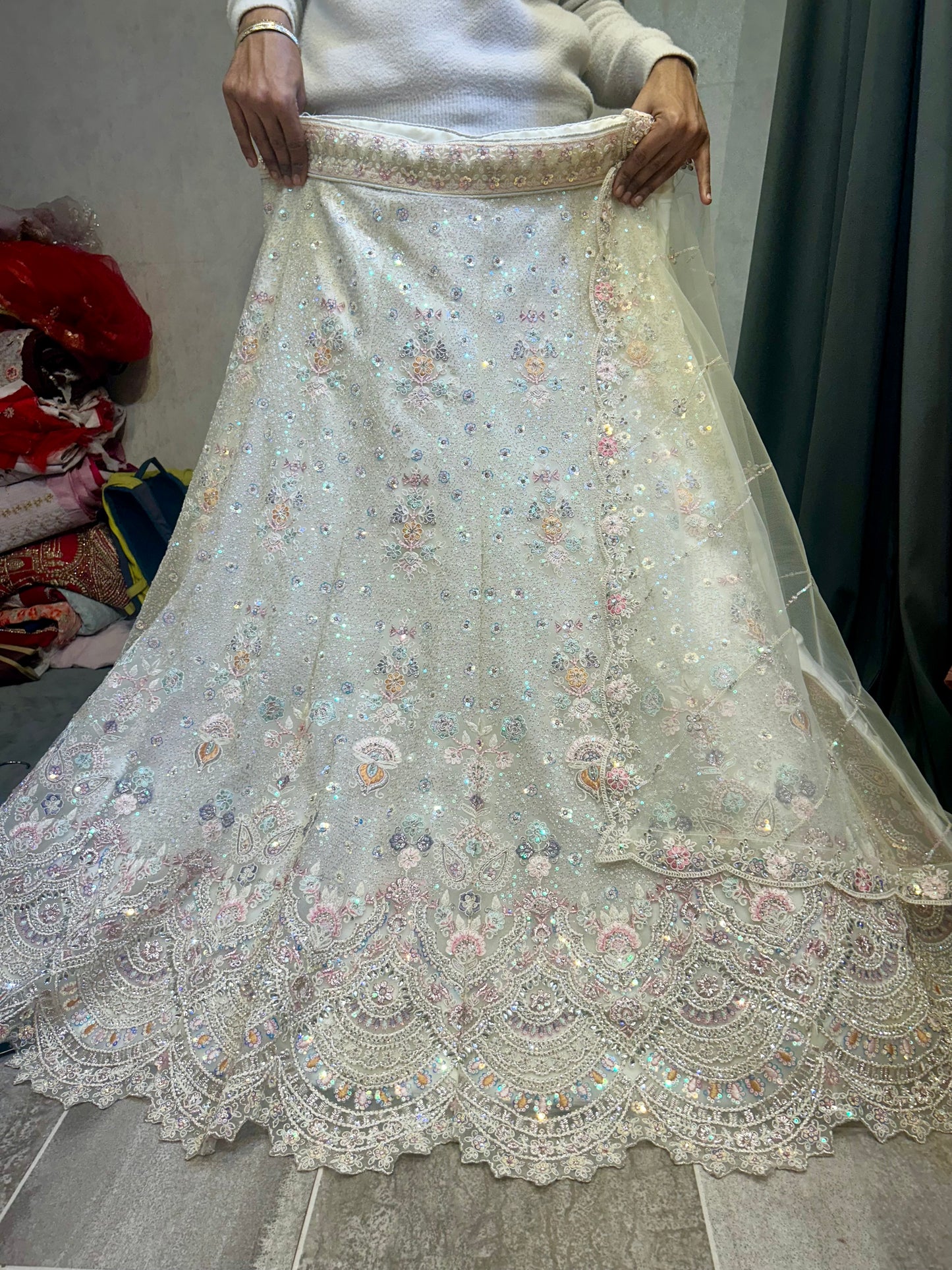 Astonishing white lehenga